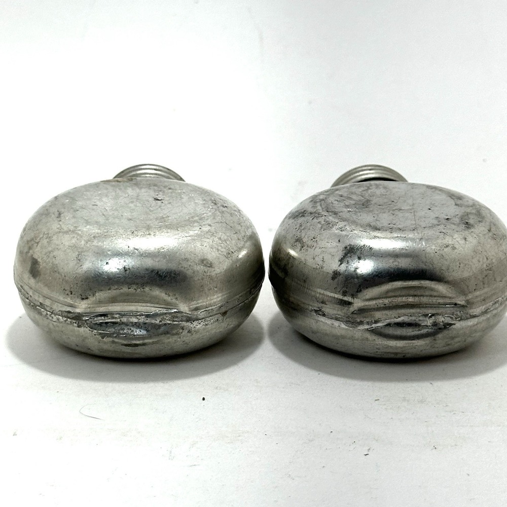 Vintage Steel Gun Oil Bottles Pair Round Military Rifle Oiler Screw Cap - Picture 6 of 10